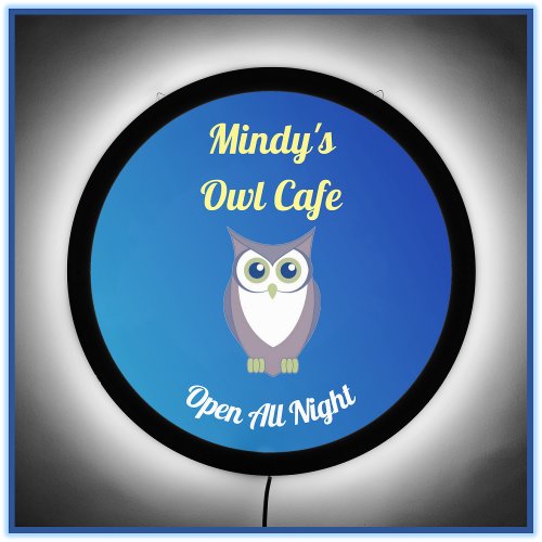 Cute OPEN ALL NIGHT Owl  LED Sign