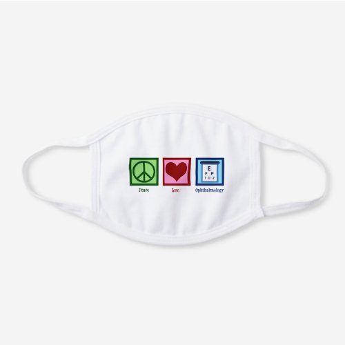 Cute Ophthalmology White Cotton Face Mask