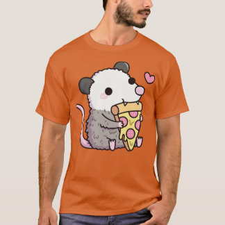 Cute Opossum Eating Pepperoni Pizza T-Shirt