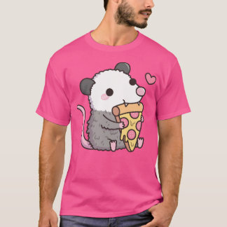 Cute Opossum Eating Pepperoni Pizza T-Shirt