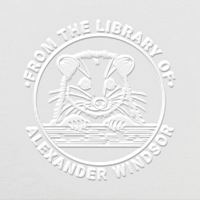 Cute Opossum Head #3 Library Book Name Embosser (Design)