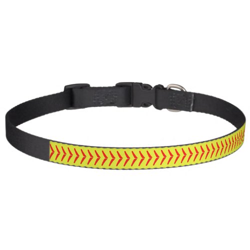 Cute Optic Yellow Fastpitch Softball Dog Collar