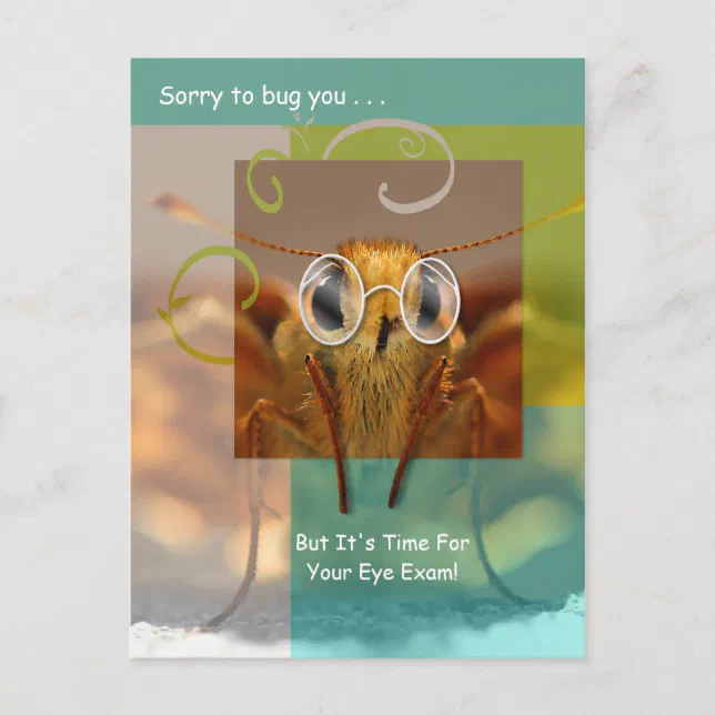 Cute Optometry Eye Exam Appointment Reminder Postcard Zazzle