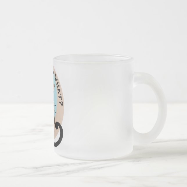 Cute or What Cat Frosted Glass Coffee Mug (Right)