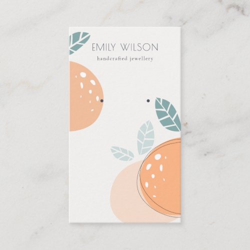 Cute Orange Abstract Fruit Bold Earring Display Business Card