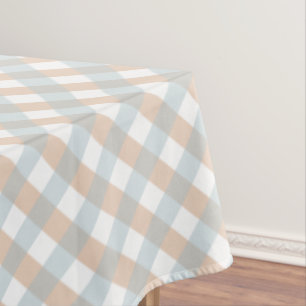 Cute Orange and Blue Gingham Pattern Halloween Tablecloth