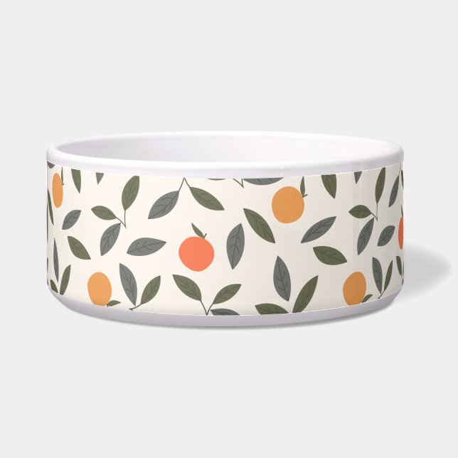 Cute Orange and Leaves Pattern Bowl (Front)