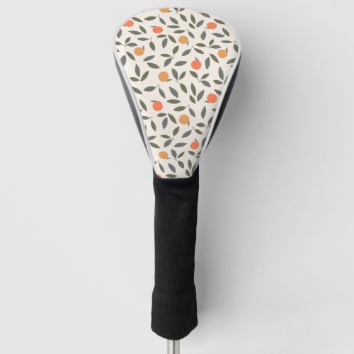 Cute Orange and Leaves Pattern Golf Head Cover