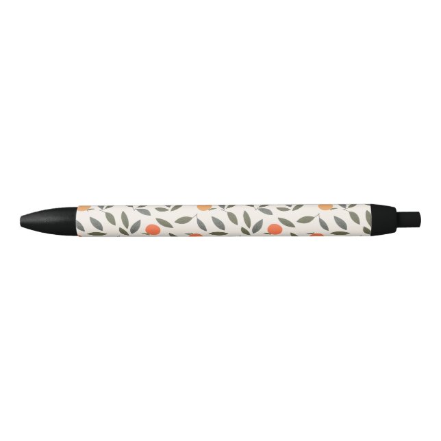 Cute Orange and Leaves Pattern Pen (Front)