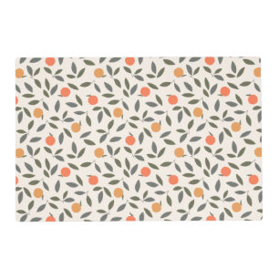 Cute Orange and Leaves Pattern Placemat