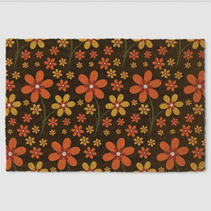 Cute Orange And Yellow Floral Pattern Coir Fiber Doormat