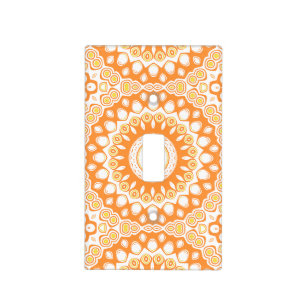 Cute Orange and Yellow Mandala Medallion Light Switch Cover