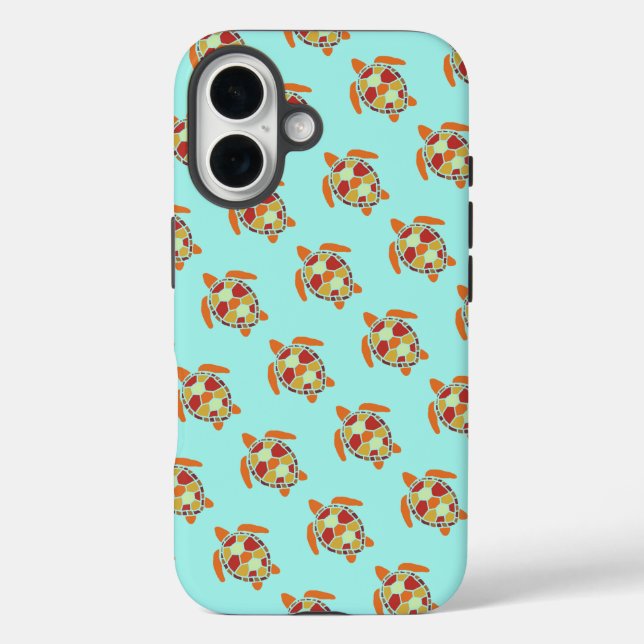 Cute Orange and Yellow Sea Turtle Pattern Case-Mate iPhone Case (Back)