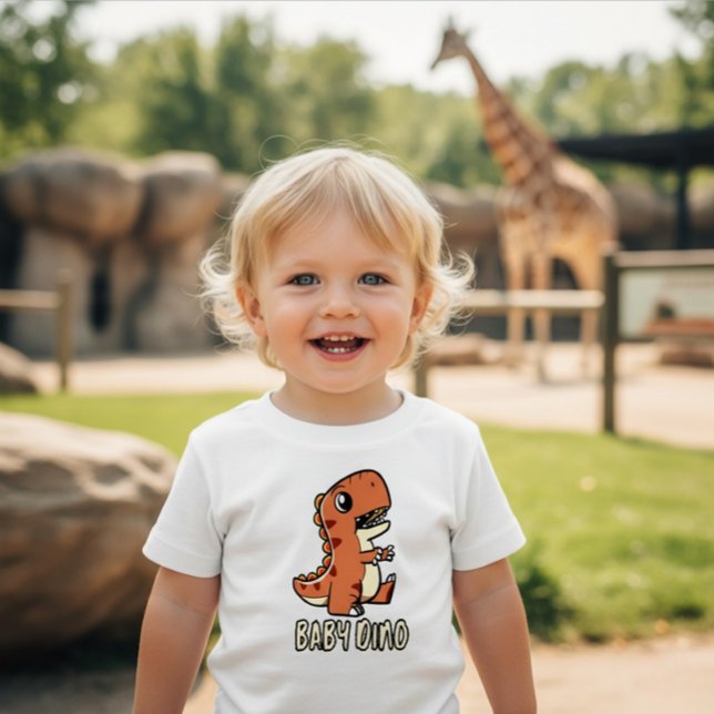 Cute Orange Baby Dino Toddler T-shirt  (Creator Uploaded)