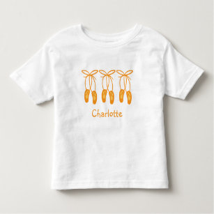 Cute Orange ballerina Ballet Shoes Toddler T-shirt