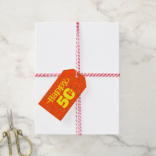 CUTE ORANGE birthday  Gift Tags