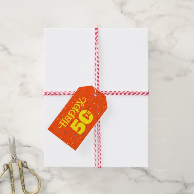 CUTE ORANGE birthday  Gift Tags (With Twine)
