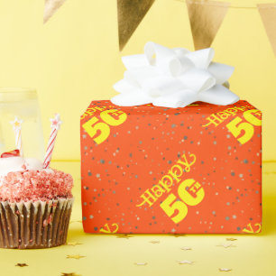 CUTE ORANGE birthday Wrapping Paper