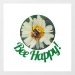 Cute Orange &amp; Black Bee on Daisy Circle Design Window Cling