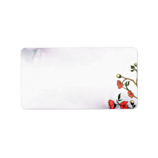 Cute Orange Blossom and modern art texture Label