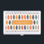 Cute Orange Blue Custom Leafy Botanical Pattern Business Card Case<br><div class="desc">If you need any further customization please feel free to message me on yellowfebstudio@gmail.com.</div>