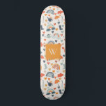 Cute Orange Blue Spring Rainbow Clouds Pattern Skateboard<br><div class="desc">If you need any further customization please feel free to message me on yellowfebstudio@gmail.com.</div>