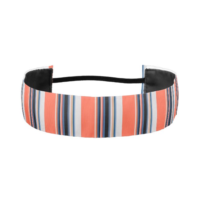 Cute orange blue stripes athletic headband (Front)