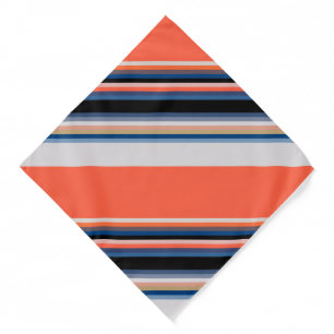 Cute orange blue stripes bandana