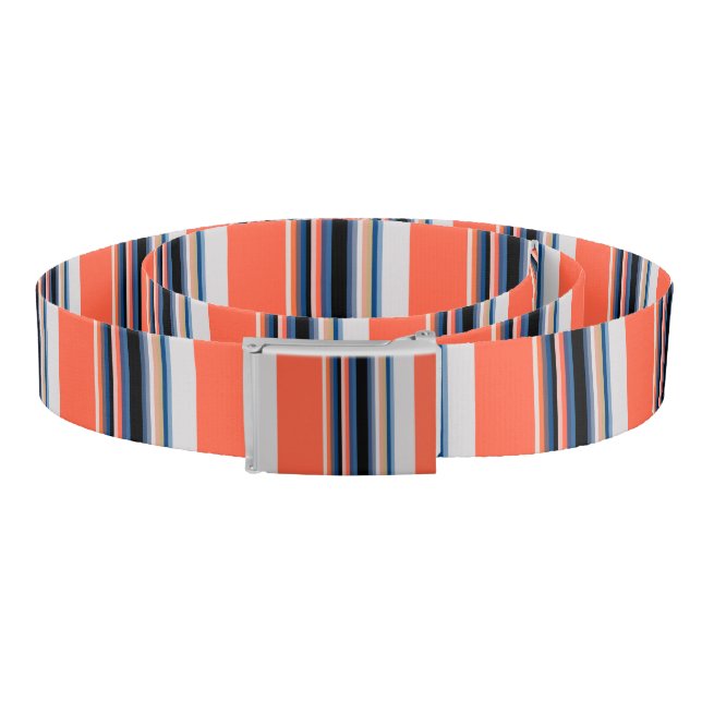 Cute orange blue stripes belt (Coil)