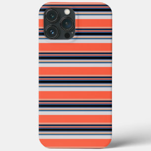 Cute orange blue stripes iPhone 13 pro max case