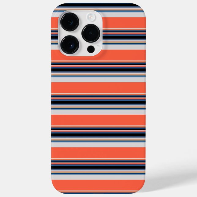 Cute orange blue stripes Case-Mate iPhone case (Back)