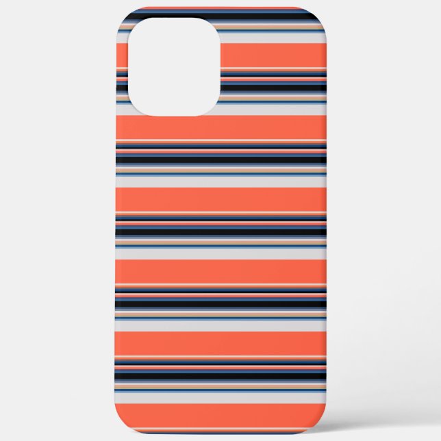 Cute orange blue stripes Case-Mate iPhone case (Back)