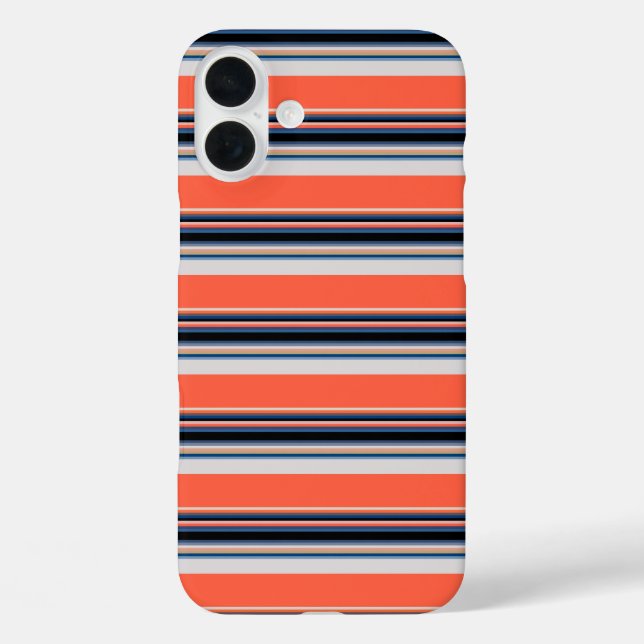 Cute orange blue stripes Case-Mate iPhone case (Back)
