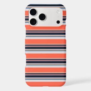 Cute orange blue stripes iPhone 17 pro max case