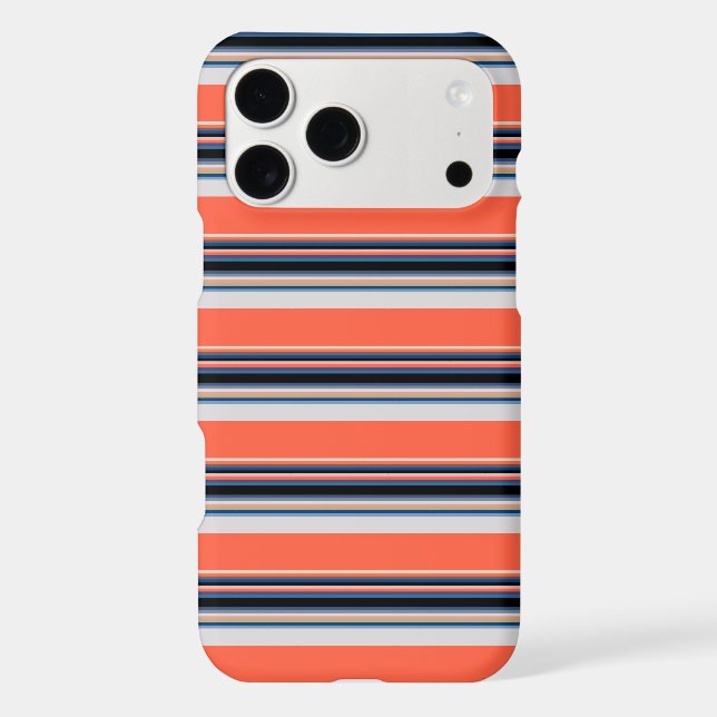 Cute orange blue stripes Case-Mate iPhone case (Back)