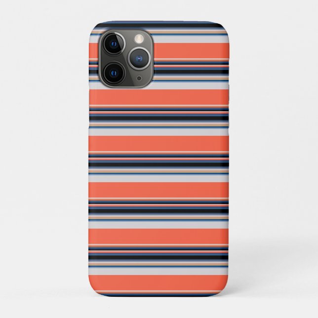 Cute orange blue stripes Case-Mate iPhone case (Back)