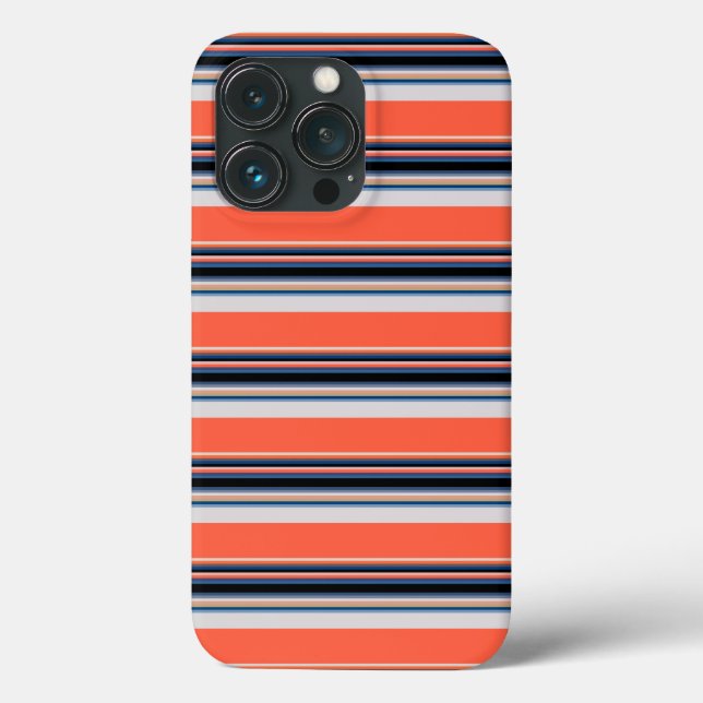 Cute orange blue stripes Case-Mate iPhone case (Back)