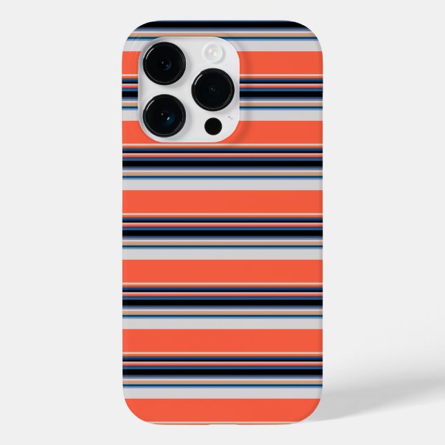 Cute orange blue stripes Case-Mate iPhone case (Back)