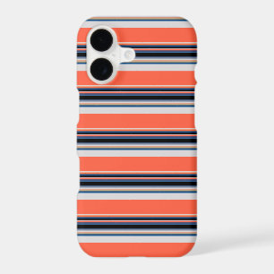 Cute orange blue stripes iPhone 17 case