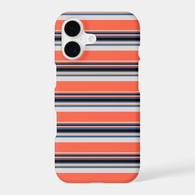 Cute orange blue stripes Case-Mate iPhone case (Back)