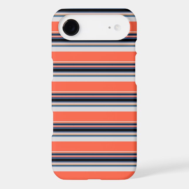 Cute orange blue stripes Case-Mate iPhone case (Back)