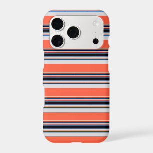 Cute orange blue stripes iPhone 17 pro case