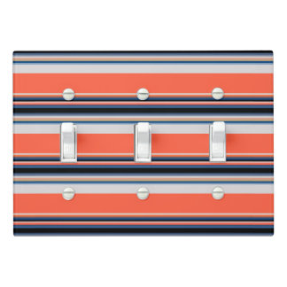 Cute orange blue stripes light switch cover