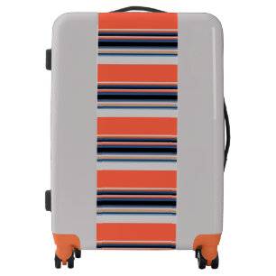 Cute orange blue stripes luggage