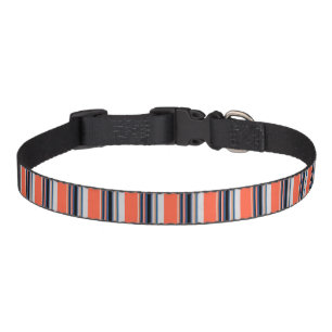 Cute orange blue stripes pet collar
