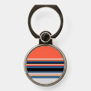 Cute orange blue stripes phone ring stand