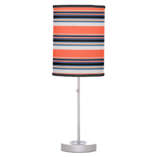 Cute orange blue stripes table lamp