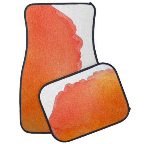 Cute orange boho watercolor arty feminine car floor mat