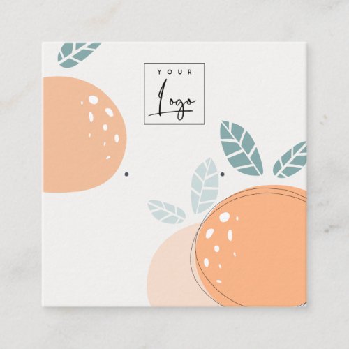 Cute Orange Bold Fruity Abstract Earring Display Square Business Card