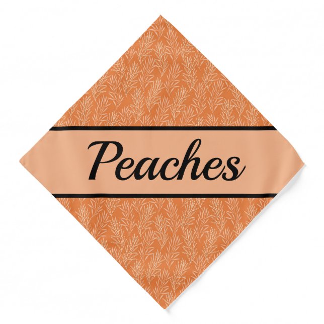 Cute Orange Botanical Customized Pet  Bandana (Front)